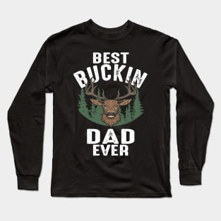 Hunting Funny Deer Best Papa Father's Day Design Long Sleeve T-Shirt